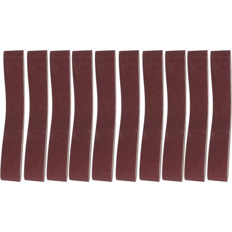 10 Stück Schleifbänder (50 x 680 mm) für Bandschleifer, Umfang 680 mm, Breite 50 mm, Aluminiumoxid-Schleifband für Holz und Weichmetall, Körnung 120, Schmirgelleinen