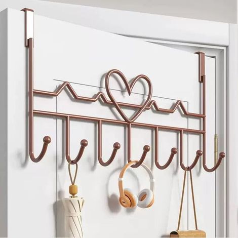 TrAdE Shop Traesio - Appendiabiti Da Porta Forma Cuore Ganci Per Cappotti Asciugamani Borse Organizzatore Casa - (1/5)