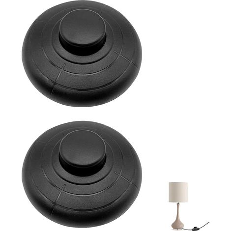 CCYKXA 2-Piece Round Foot Switch 250V/5A for 2 or 3 Wire Inline Lamps - for Floor and Table Lamps, Replacement and Repair, Black (1/5)