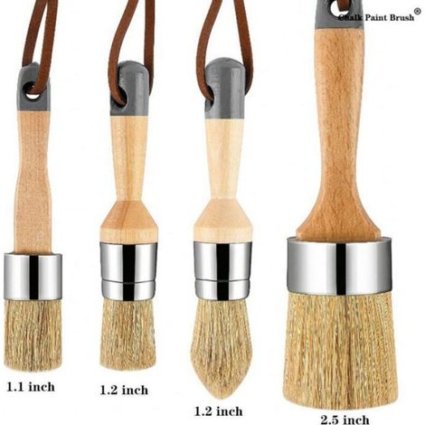 Lot de 5 Pinceaux Peinture à la Craie et à la Cire, Poils Naturels, Application Durable des Peintures (1/4)