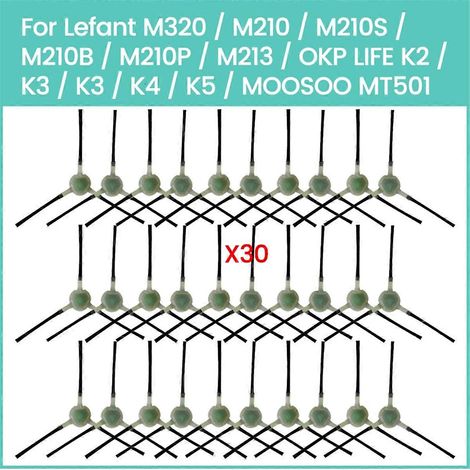 30 Pièces Brosse Latérale de Rechange Universelle pour Aspirateur Robot, Accessoires de Nettoyage, Balai Rotatif de Remplacement (1/5)