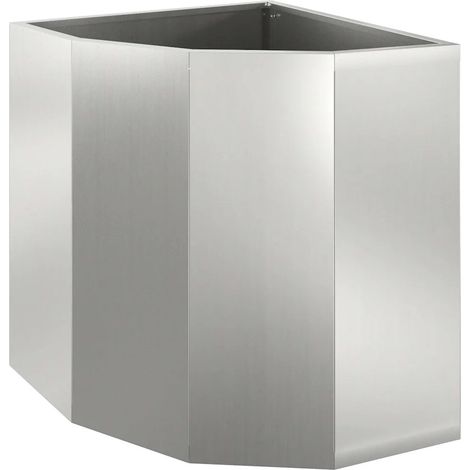 Jardinière d'angle moderne pour extérieur 45 x 45 x 50 cm en acier galvanisé argent (1/5)
