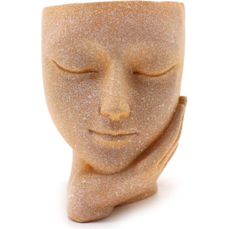 Pot de fleurs innovant en résine, ornement de visage, plantes succulentes en pot, décoration d'espace de bureau. (1/5)