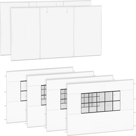 VONROC Parois latérales 6x4,5 m blanc set 6 pièces étanche UV50+ pour tente double PT502XX PT815AA (1/3)