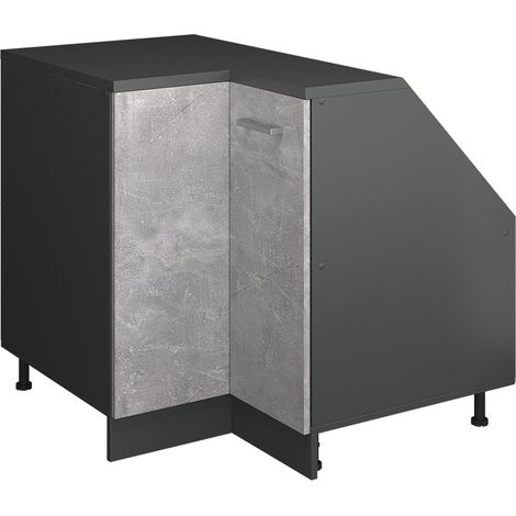 Meuble de cuisine d'angle pour combles R-Line, Béton, 75.6cm 1 porte, 60 cm de profondeur, Vicco (1/5)
