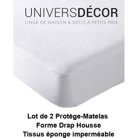 Lot de 2 protèges matelas imperméable, absorbant et anti-acariens 140 x 190 cm