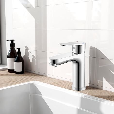 Miscelatore monocomando per lavabo bagno cromo lucido OCEAN ITALY, rubinetto da bagno lega di zinco (1/5)