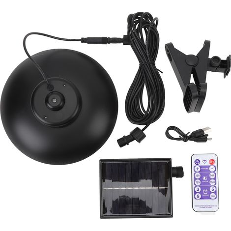 Ortviai Lampe solaire pour parasol 1,2 W, clipable, blanc froid, avec télécommande, affichage de la charge et recharge USB (1/5)