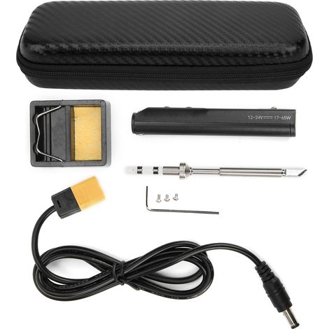 Kit de Fer à Souder Électrique Noir, Affichage LED, Sac de Rangement Étendu, SQ-001, 12V-24V DC (1/5)