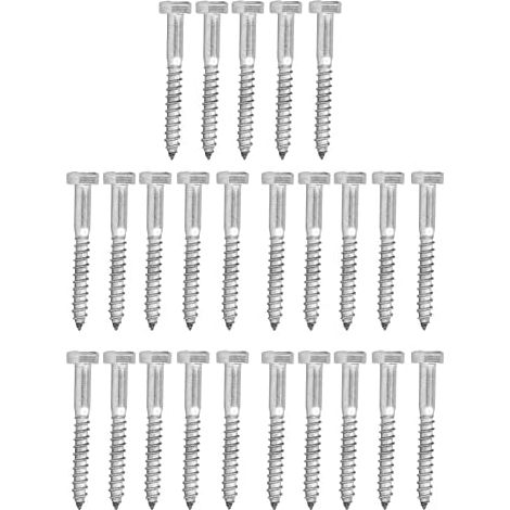 CSPARKV 25PCS Hexagonal Lag Screws M650MM 304 Stainless Steel Lag Screw Bolts Self Tapping Wood Screw for Wood Post Cable Railing Deck Baluster