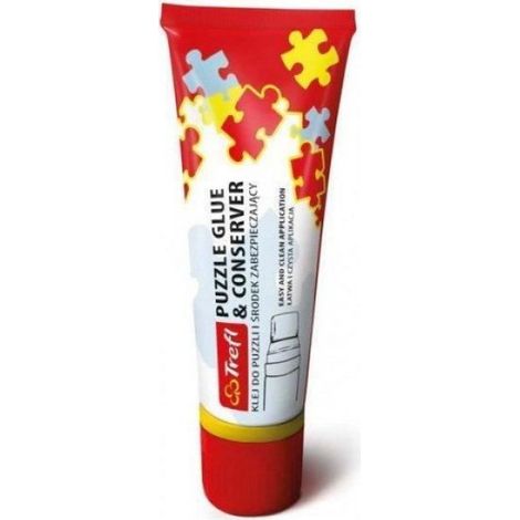Colle Pour Puzzle - Tube Avec Éponge - Rouge - 5,4 X 14,5 X 3,5 Cm - 1 Pièce (1/4)