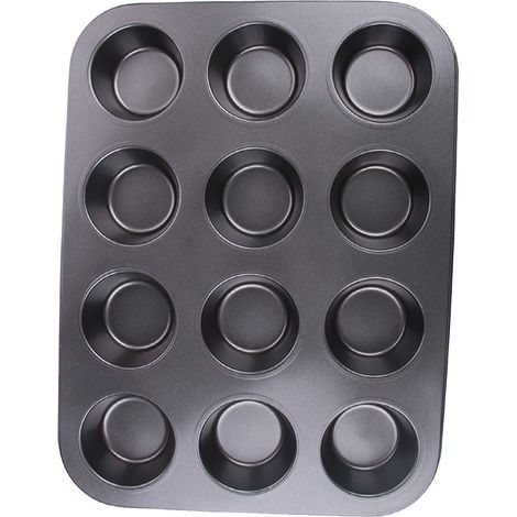 Runde, antihaftbeschichtete Muffinform mit 12 Mulden für das Backen zu Hause (1/5)