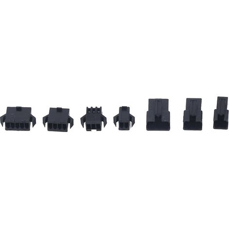Lot de 200 connecteurs SM 2.54mm embases mâles femelles broches avec gaine plastique noir argent pour auto électronique LED (1/5)