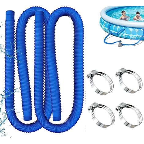 Tuyau piscine 32mm,2 Pièces Tuyau de Rechange pour Piscine,100cm Tuyau Aspirateur Piscine avec 4 Colliers,Tuyau pour Piscine Hors Sol pour Piscines Hors Sol,Pompes de Filtration et Aquariums(Bleu) (1/5)