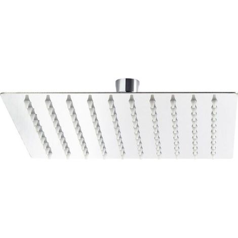 Pommeau de douche Carré 40x40 Tête de douche Jet Effet pluie Rainshower Acier inoxydable (1/4)