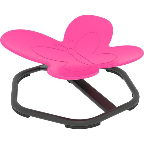 Chaise sensorielle pivotante pour enfants, en métal et plastique, rose, pour maison et usage quotidien, forme papillon