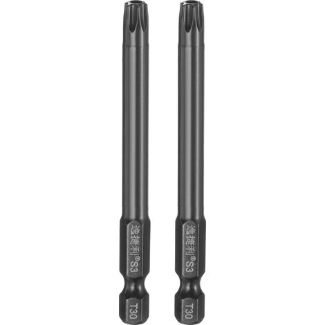 2Pcs Embout Tournevis Sécurité Torx T30 Tige Hexagonale 1/4" (1/5)