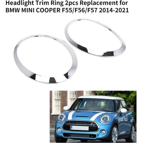Cerchi orientatori fari per Mini F55/F56/F57 2014-2021, colore argento, eleganti e di alta qualità (1/3)