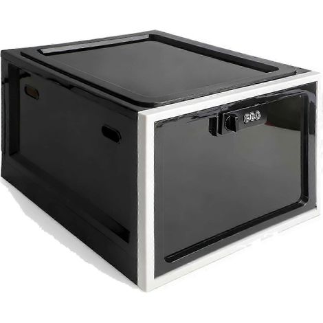 Coffre-fort pour réfrigérateur boîte de rangement verrouillable pour médicaments en plastique PP épais WG-26 - noir et blanc (1/5)