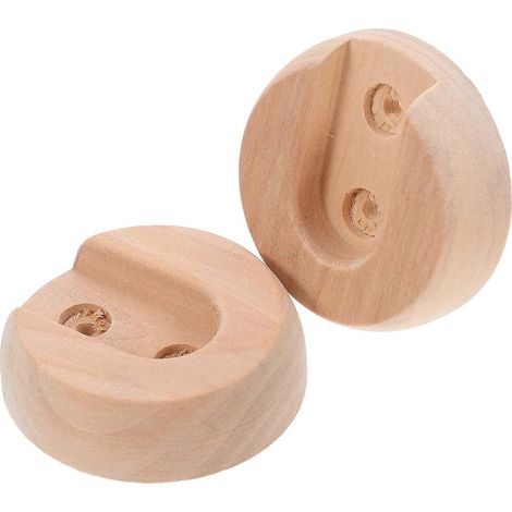 Support de tringle à rideau en bois, adapté aux barres de douche, ensemble de 2 pièces. (1/5)