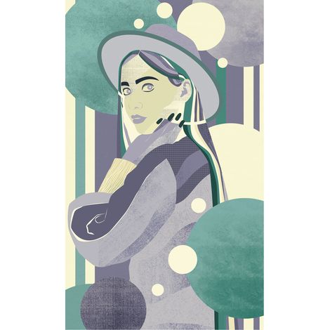 Komar Wandtapete - Woman Hat Colour - 250 x 150 cm - Vlies Digitaldruck (1/3)