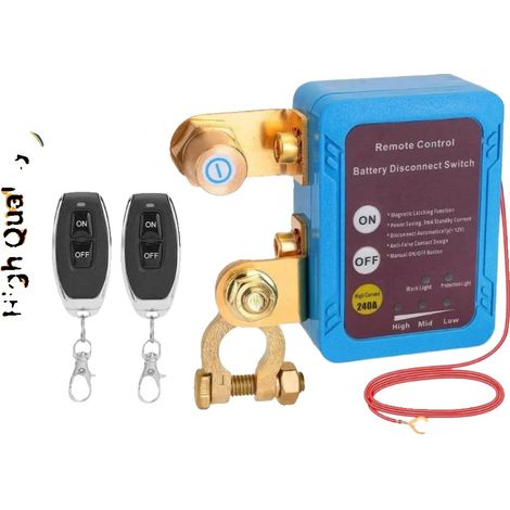 Disyuntor para batería de coche, compatible con 12V y 24V, corriente máxima de 200A, material plástico duradero, dimensiones compactas, tipo de montaje universal. (1/5)