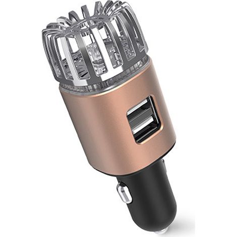 Purificateur D'Air Pour Voiture - Ioniseur 12 V Avec Chargeur USB Double - Élimine Les Odeurs De Fumée, Animaux Et Aliments - 5 600 000 Ions Négatifs Par Cm² - 1 Pièce (1/5)