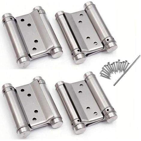 2 Paar Saloon Cafe Counter Swing Türscharniere Free Gate Double Action Edelstahl verstellbar perfekt selbstschließend 76 mm 3 Zoll FLITI (1/4)