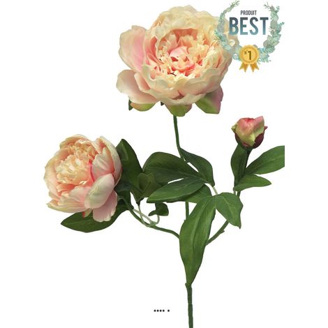 Pivoine artificielle ramifiée, 3 têtes, H 70 cm Rose pâle - BEST - couleur: Rose pâle