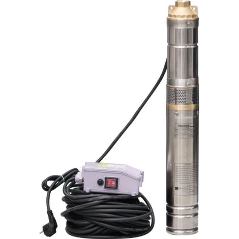 Sodise – Pompe immergée 750W – Débit max 1800 L/H – Hauteur refoulement 130 m – Câble 30 m pour applications de pompage d'eau (1/3)