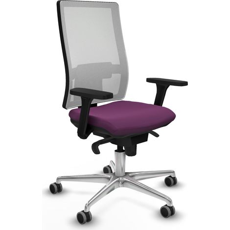 Horna sincro malla blanca similpiel morado brazos 3D base aluminio  ruedas 65mm engomadas (1/5)