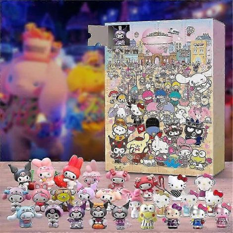 Calendrier de l'Avent Sanrio de Noël avec 24 figurines pour le compte à rebours des fêtes