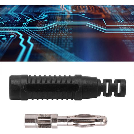 Connecteur accessoire mâle métallique noir, fiche banane 4 mm pour lanterne, moulée par injection, borne métallique noire (1/5)
