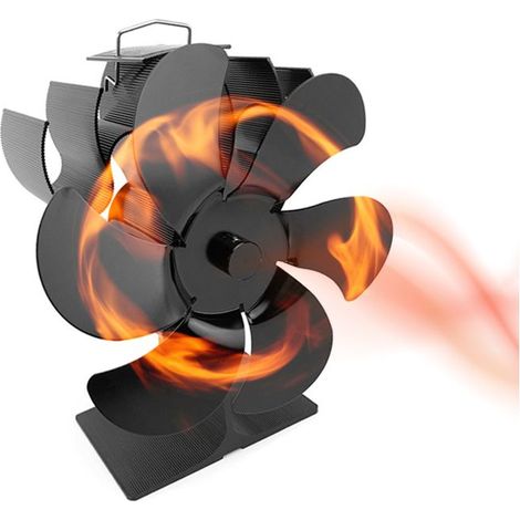 Ventilateur Poele à Bois 6 Pales Ventilateur Cheminée Ventilateur de Poêle à Chaleur Ventilateur Cycle Silencieux Écologique Efficace pour Poêle à Bois Cheminée Gaz Brûleur Bûches de Poêle,15.31118cm (1/4)