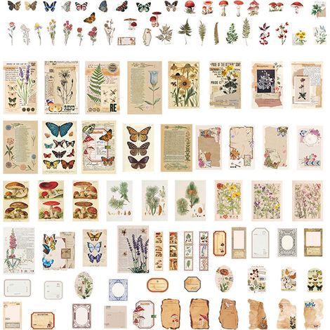 Lot de 200 autocollants vintage pour scrapbooking, décoration rétro, pour albums, agendas et projets DIY (1/5)