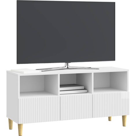 Maison Exclusive - TV-Schränk Hochglanz Weiß 102 x 34,5 x 50 cm H