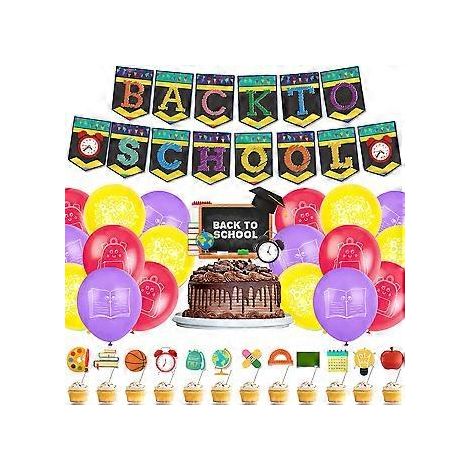Schulanfangsdekoration, 29-teilige Deko-Ballons, Girlande und Banner, Dekoration für den ersten Schultag für Jungen und Mädchen