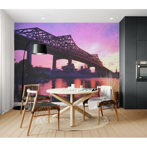 Papier peint Urbain – pont au crépuscule - 150 x 250 cm (1/2)