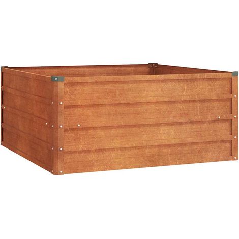Maison Exclusive - Letto Rialzato da Giardino Ruggine 100x100x45 cm Acciaio Corten (1/5)