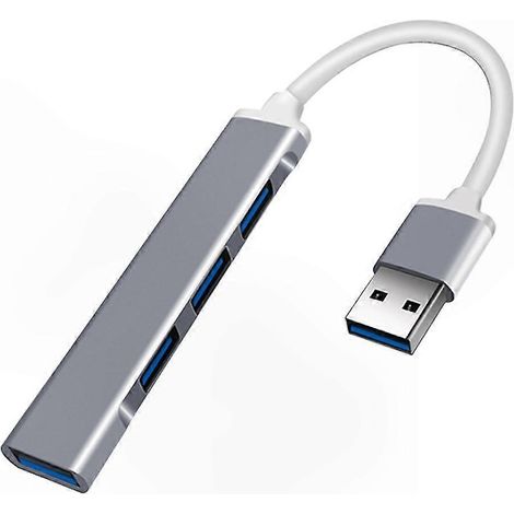 Hub USB 3.0 4 ports en aluminium fin, répartiteur multiprise pour ordinateur portable, PC de bureau et ultrabook (1/2)