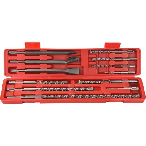 SDS Plus Bohrer und Meißel Set 12 tlg. Bohrerset Meißel Bohrersatz (1/4)