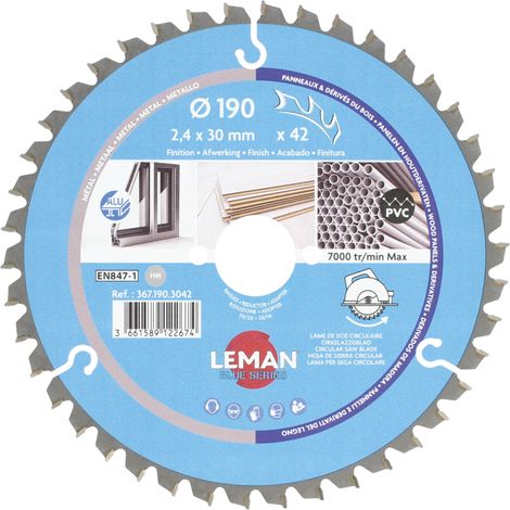 LAME CIRC.HM FINITION D190X2.4X30 Z=42 TRAP-PL NEG - 367.190.3042 - LEMAN (1/4)