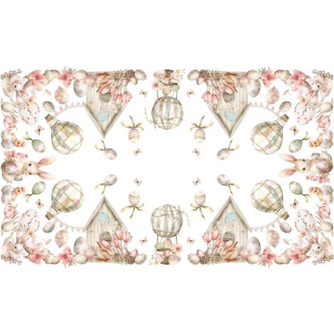 Tovaglia Copritavolo Cucina 100% Cotone Digitale Pasqua Disegno Pink Easter GI, misura150x180colorePink Easter