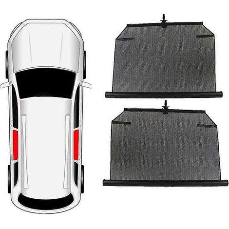 Pare-soleil universel rétractable pour vitres latérales de voiture, noir, protection solaire pour vitres arrière. (1/5)