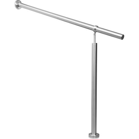 SWANEW Rampe Escalier Inoxydable Main Courante en Rampe d'escalier pour Escalier Extérieu/intérieur Angle réglable Fixation Mur 160cm (1/5)