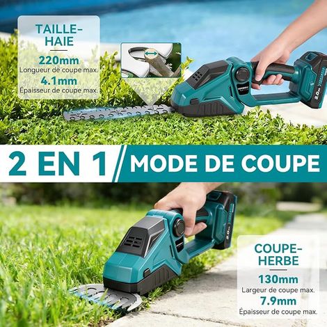 2-in-1 Cordless Mini Hedge Trimmer Lawn Shears (1/2)