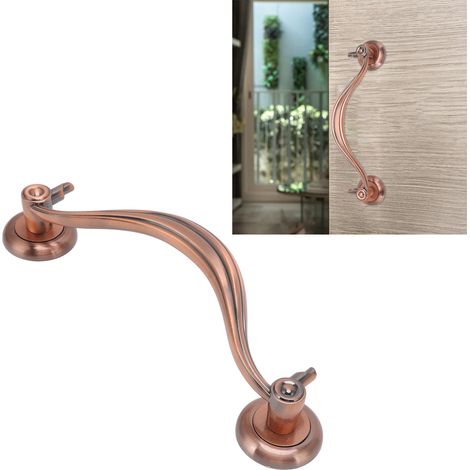 2 jeux de poignées de porte en bois et bronze antique européen à vendre, poignées de porte de villa, poignées de porte rétro, grandes poignées de surface pour appartements et hôtels, 9815 rouge antiqu (1/5)