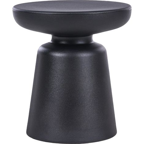 Mesa auxiliar elegante redonda de material sintético para interior y exterior resistente óxido agua ø 31 cm negro Tofet (1/5)