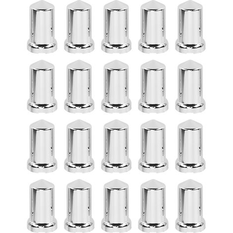 OVAQUIXI Couvercles d'écrous de Roue, Plastique ABS chromé, Capuchons d'écrous à de 33 Mm pour Camions et Remorques, Installation Facile à Pousser (20PCS)