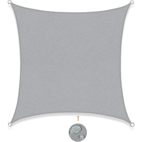 Voile d'ombrage Rectangulaire 2x2m Imperméable Toile Ombrage UV Protection pour Patio Jardin, Terrasse,Extérieur, Balcon,Gris Clair (1/5)